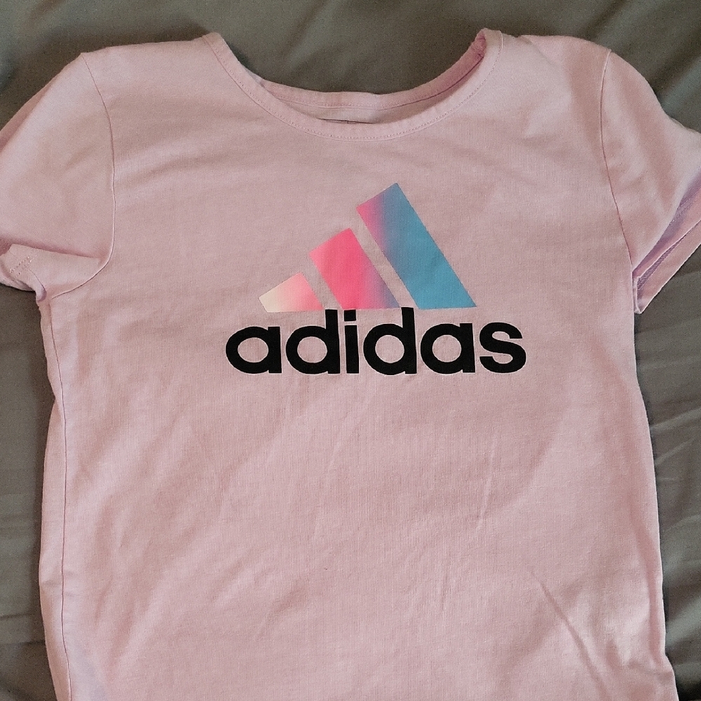 Adidas Kids Light Pink Tee with Logo